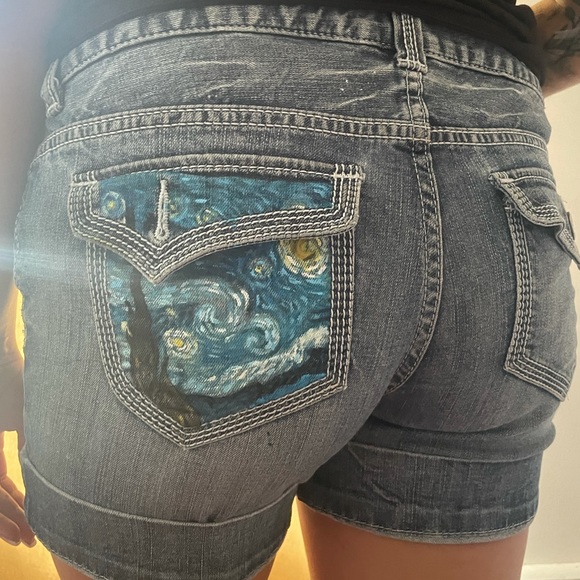 Hand Painted ‘Guess’ Shorts - Picture 2 of 3